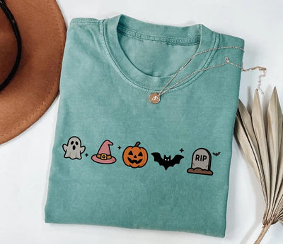 Cute Halloween Short Sleeve Shirt, Minimalist Halloween Shirt, Spooky Season Tee, Fall Halloween Short Sleeve Shirt, Unisex Aesthetic Halloween Short Sleeve Shirt, Halloween Gifts