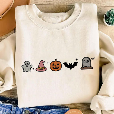 Cute Halloween Sweatshirt, Minimalist Halloween SweatShirt, Spooky Season SweatShirt, Fall Halloween SweatShirt