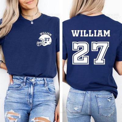 Customized Football Short Sleeve Shirt, Your Name Football Short Sleeve Shirt, Custom Football Mom Tee, Football Short Sleeve Shirt