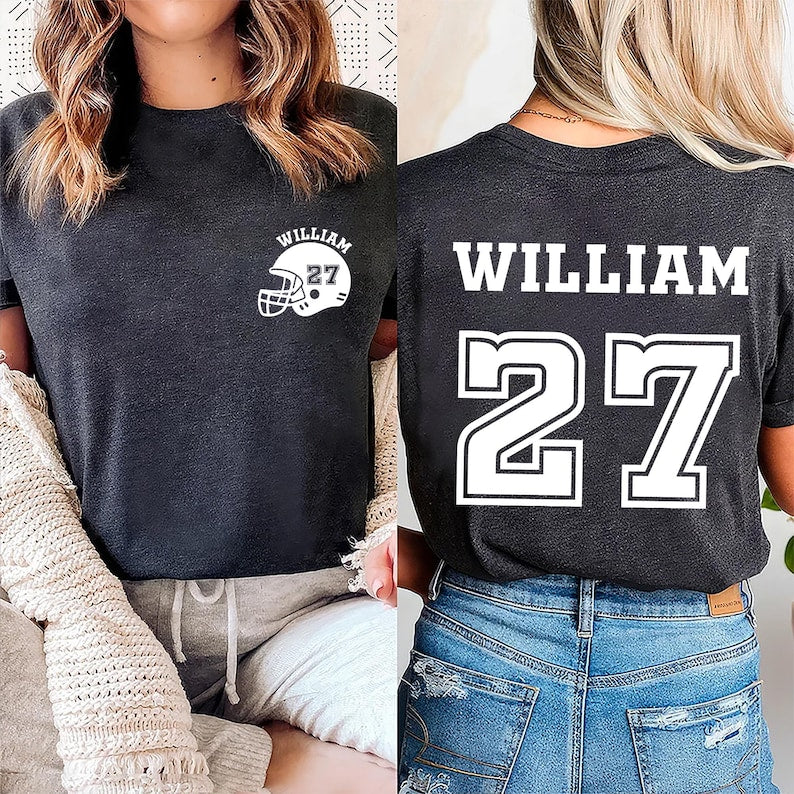 Customized Football Short Sleeve Shirt, Your Name Football Short Sleeve Shirt, Custom Football Mom Tee, Football Short Sleeve Shirt