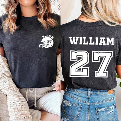 Customized Football Short Sleeve Shirt, Your Name Football Short Sleeve Shirt, Custom Football Mom Tee, Football Short Sleeve Shirt