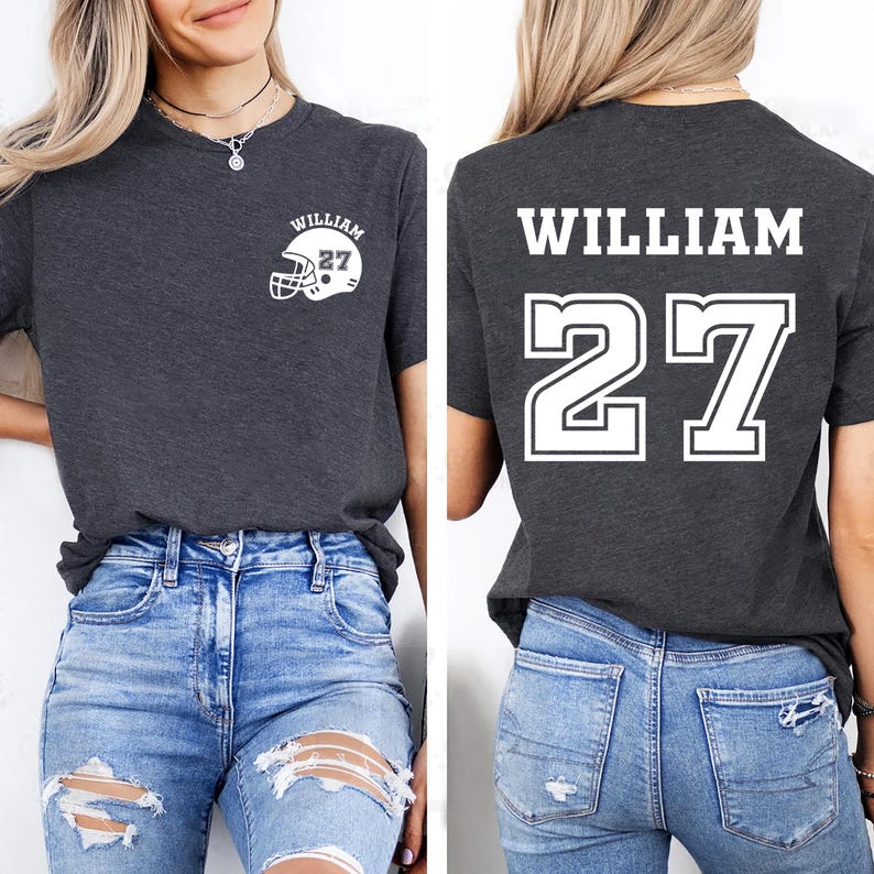 Customized Football Short Sleeve Shirt, Your Name Football Short Sleeve Shirt, Custom Football Mom Tee, Football Short Sleeve Shirt