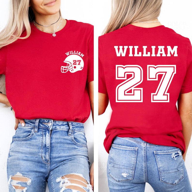Customized Football Short Sleeve Shirt, Your Name Football Short Sleeve Shirt, Custom Football Mom Tee, Football Short Sleeve Shirt
