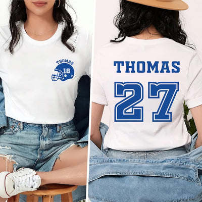 Customized Football Short Sleeve Shirt, Your Name Football Short Sleeve Shirt, Custom Football Mom Tee, Football Short Sleeve Shirt