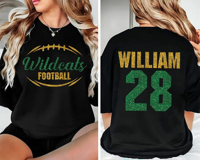 Custom Football Mascot Short Sleeve Shirt, Personalized Team Spirit Tee, Football Mom Short Sleeve Shirt, Customized Game Day Short Sleeve Shirt