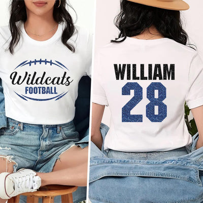 Custom Football Mascot Short Sleeve Shirt, Personalized Team Spirit Tee, Football Mom Short Sleeve Shirt, Customized Game Day Short Sleeve Shirt