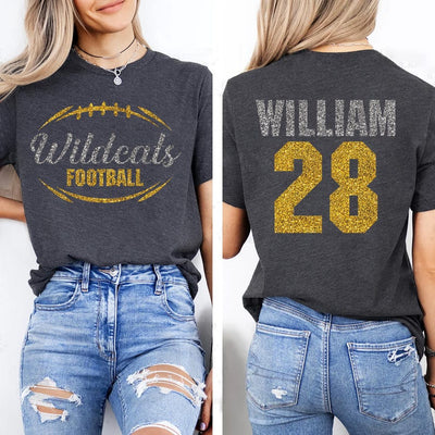 Custom Football Mascot Short Sleeve Shirt, Personalized Team Spirit Tee, Football Mom Short Sleeve Shirt, Customized Game Day Short Sleeve Shirt