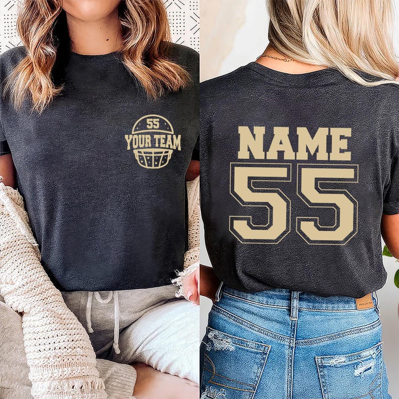 Custom Football Short Sleeve Shirt, Your Number Football Short Sleeve Shirt, Game Day Tee, Matching Family Football