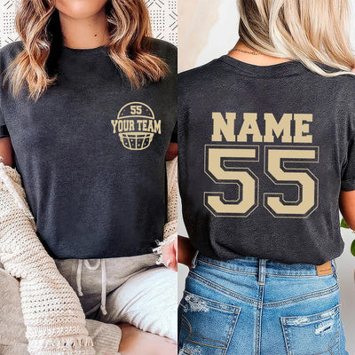 Custom Football Short Sleeve Shirt, Your Number Football Short Sleeve Shirt, Game Day Tee, Matching Family Football