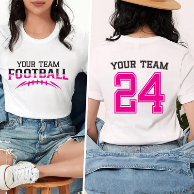 Customized Football Short Sleeve Shirt, Your Name Football Short Sleeve Shirt, Game Day Tee, Football Season Short Sleeve Shirt