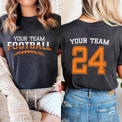 Customized Football Short Sleeve Shirt, Your Name Football Short Sleeve Shirt, Game Day Tee, Football Season Short Sleeve Shirt