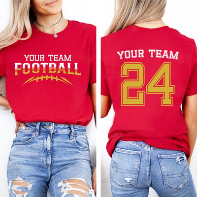 Customized Football Short Sleeve Shirt, Your Name Football Short Sleeve Shirt, Game Day Tee, Football Season Short Sleeve Shirt