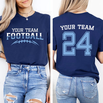 Customized Football Short Sleeve Shirt, Your Name Football Short Sleeve Shirt, Game Day Tee, Football Season Short Sleeve Shirt