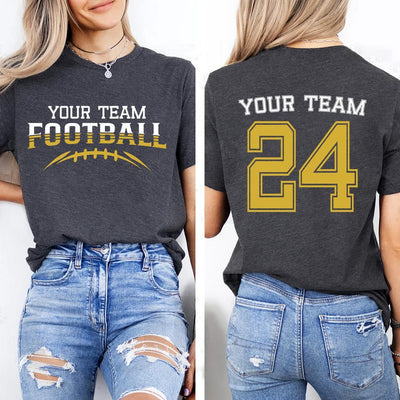 Customized Football Short Sleeve Shirt, Your Name Football Short Sleeve Shirt, Game Day Tee, Football Season Short Sleeve Shirt