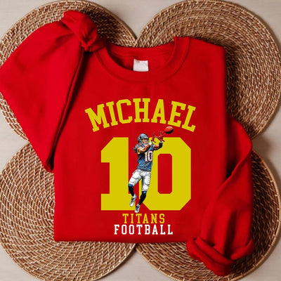 Custom Name and Number Football Player Sweatshirt, Mom Football SweatShirt, Personalized Team Name SweatShirt