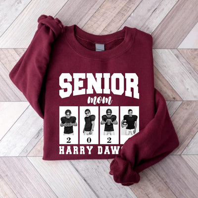 Custom Senior Football Mama Sweatshirt, Custom Photo Mom SweatShirt, Senior Night Mom SweatShirt