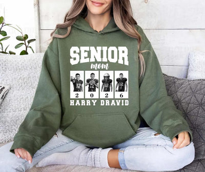 Custom Senior Football Mama Hoodie, Custom Photo Mom Hoodie, Senior Night Mom Hoodie