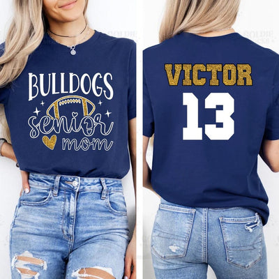 Football Short Sleeve Shirt, Senior Football Mom T-Shirt, Football Shirts Tee, Custom Football Mom Short Sleeve Shirt