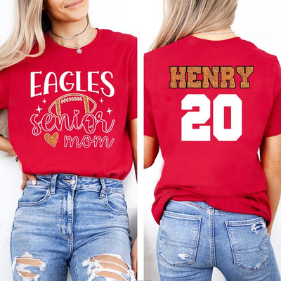 Football Short Sleeve Shirt, Senior Football Mom T-Shirt, Football Shirts Tee, Custom Football Mom Short Sleeve Shirt