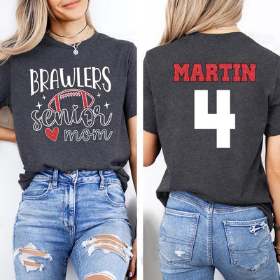 Football Short Sleeve Shirt, Senior Football Mom T-Shirt, Football Shirts Tee, Custom Football Mom Short Sleeve Shirt