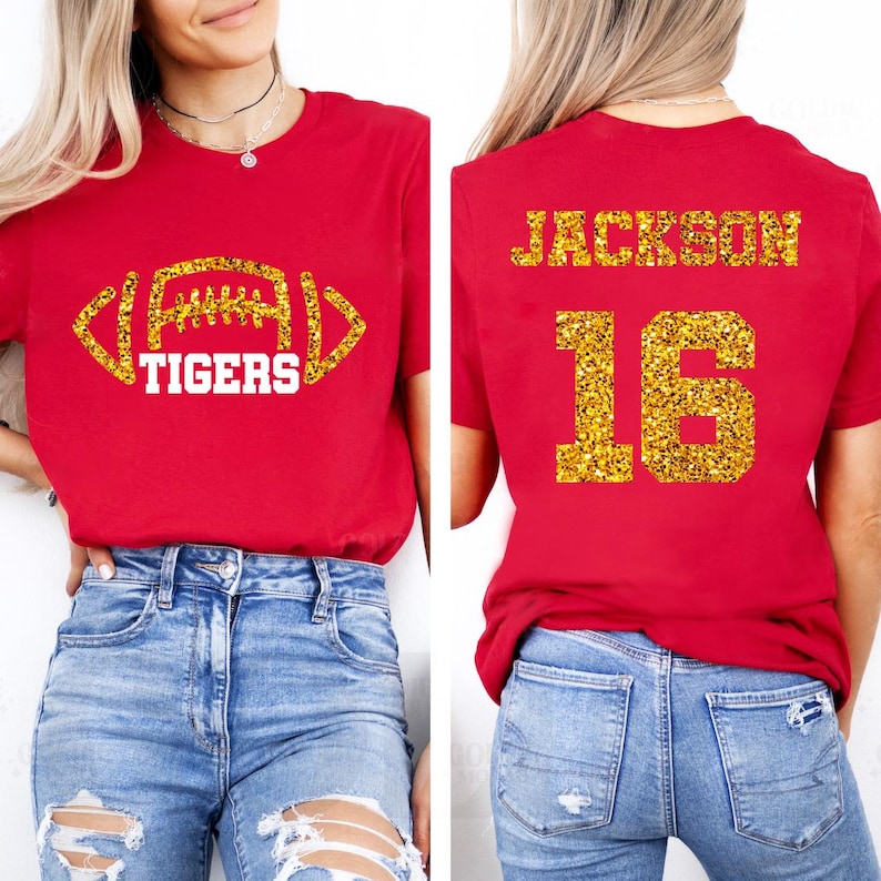 Custom Football Mascot Short Sleeve Shirt, Personalized Team Spirit Tee, Football Mom Short Sleeve Shirt, Customized Game Day Short Sleeve Shirt