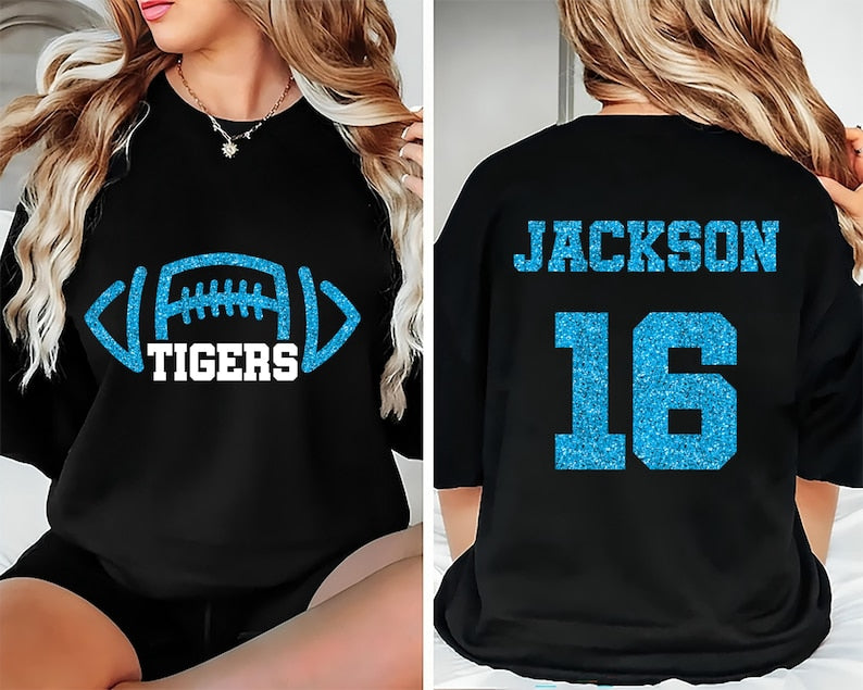 Custom Football Mascot Short Sleeve Shirt, Personalized Team Spirit Tee, Football Mom Short Sleeve Shirt, Customized Game Day Short Sleeve Shirt