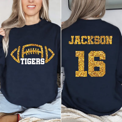 Custom Football Mascot Long Sleeve Shirt, Personalized Team Spirit Long Sleeve Shirt, Football Mom Long Sleeve Shirt