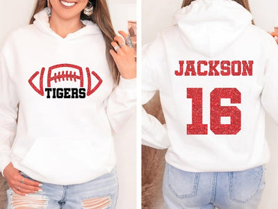 Custom Football Mascot Hoodie, Personalized Team Spirit Hoodie, Football Mom Hoodie, Customized Game Day Hoodie