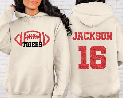 Custom Football Mascot Hoodie, Personalized Team Spirit Hoodie, Football Mom Hoodie, Customized Game Day Hoodie