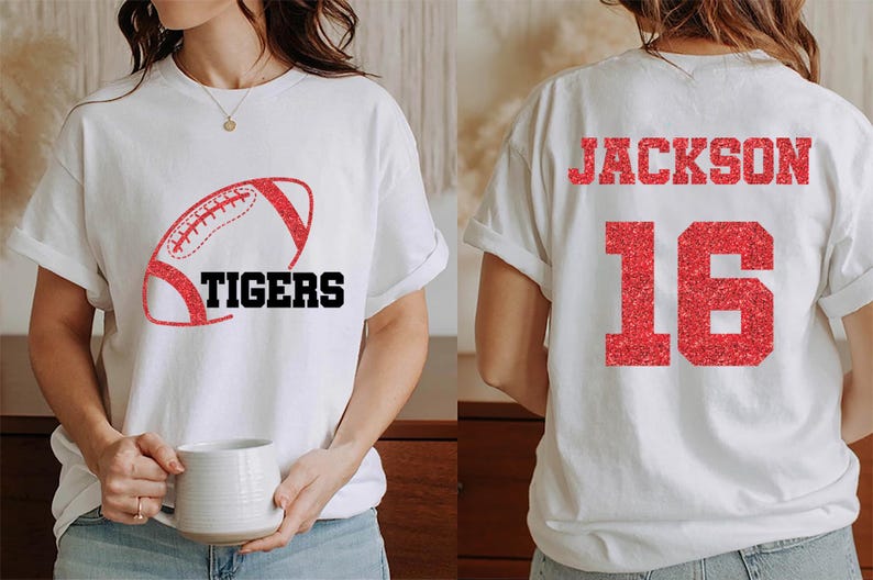 Custom Football Mascot Short Sleeve Shirt, Personalized Team Spirit Tee, Football Mom Short Sleeve Shirt, Customized Game Day Short Sleeve Shirt