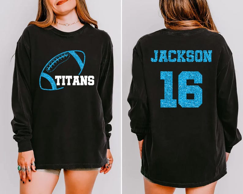 Custom Football Mascot Long Sleeve Shirt, Personalized Team Spirit Long Sleeve Shirt, Football Mom Long Sleeve Shirt