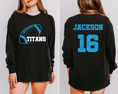 Custom Football Mascot Long Sleeve Shirt, Personalized Team Spirit Long Sleeve Shirt, Football Mom Long Sleeve Shirt