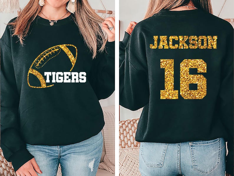 Custom Football Mascot Sweatshirt, Personalized Team Spirit SweatShirt, Football Mom SweatShirt