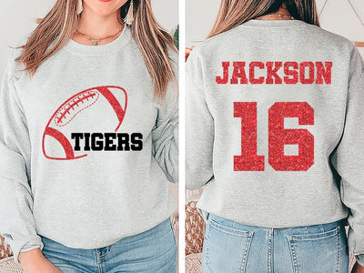 Custom Football Mascot Sweatshirt, Personalized Team Spirit SweatShirt, Football Mom SweatShirt
