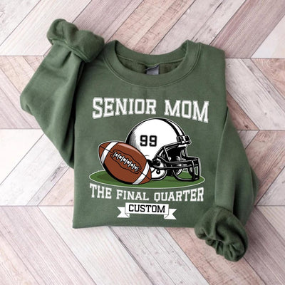 Senior Football Mom Sweatshirt, Custom Name and Number SweatShirt, Game Day SweatShirt