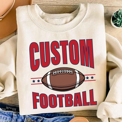 Personalized Mascot Sweatshirt, Football Custom Your Team SweatShirt, Varsity School Football Team SweatShirt