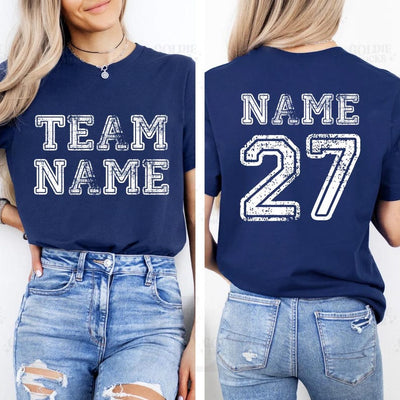 Custom Sports Team Name Short Sleeve Shirt, Personalized Sports Short Sleeve Shirt, Family Number Tee, Your Team Name Short Sleeve Shirt