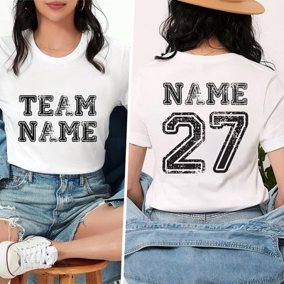 Custom Sports Team Name Short Sleeve Shirt, Personalized Sports Short Sleeve Shirt, Family Number Tee, Your Team Name Short Sleeve Shirt