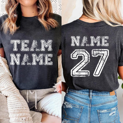 Custom Sports Team Name Short Sleeve Shirt, Personalized Sports Short Sleeve Shirt, Family Number Tee, Your Team Name Short Sleeve Shirt