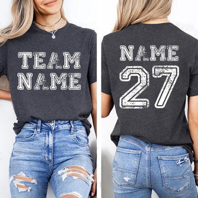 Custom Sports Team Name Short Sleeve Shirt, Personalized Sports Short Sleeve Shirt, Family Number Tee, Your Team Name Short Sleeve Shirt