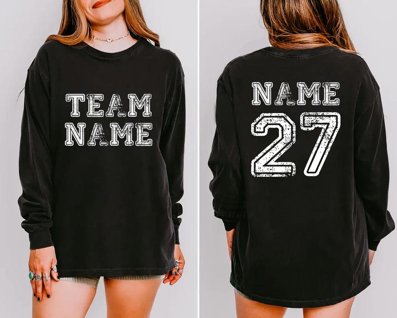 Custom Sports Team Name Long Sleeve Shirt, Personalized Sports Long Sleeve Shirt, Family Number Long Sleeve Shirt