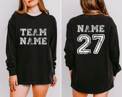 Custom Sports Team Name Long Sleeve Shirt, Personalized Sports Long Sleeve Shirt, Family Number Long Sleeve Shirt