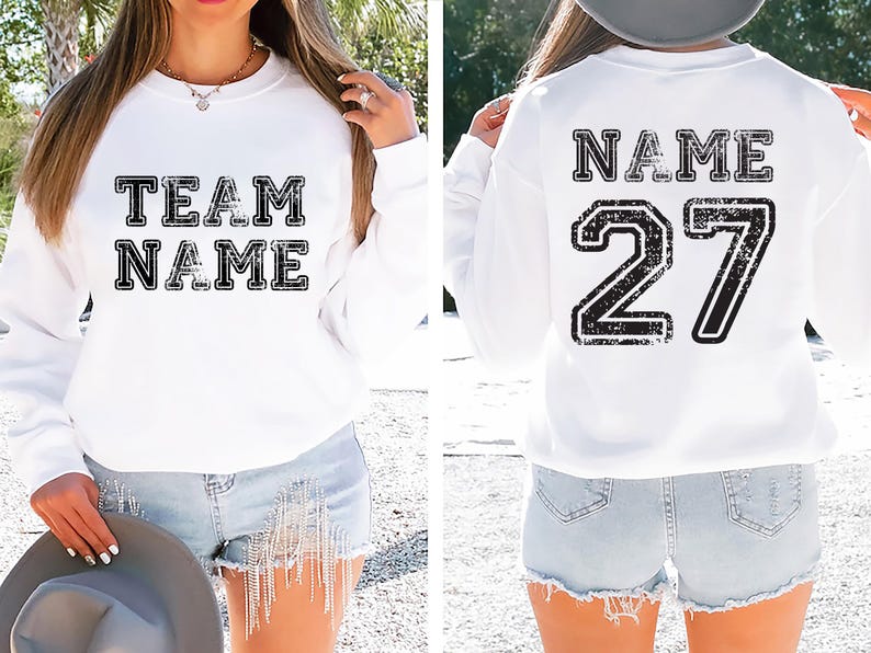 Custom Sports Team Name Sweatshirt, Personalized Sports SweatShirt, Family Number SweatShirt