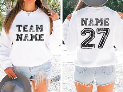 Custom Sports Team Name Sweatshirt, Personalized Sports SweatShirt, Family Number SweatShirt