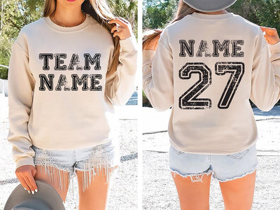 Custom Sports Team Name Sweatshirt, Personalized Sports SweatShirt, Family Number SweatShirt