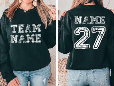 Custom Sports Team Name Sweatshirt, Personalized Sports SweatShirt, Family Number SweatShirt