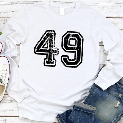 Custom Football Number Long Sleeve Shirt, Personalized College Football Long Sleeve Shirt