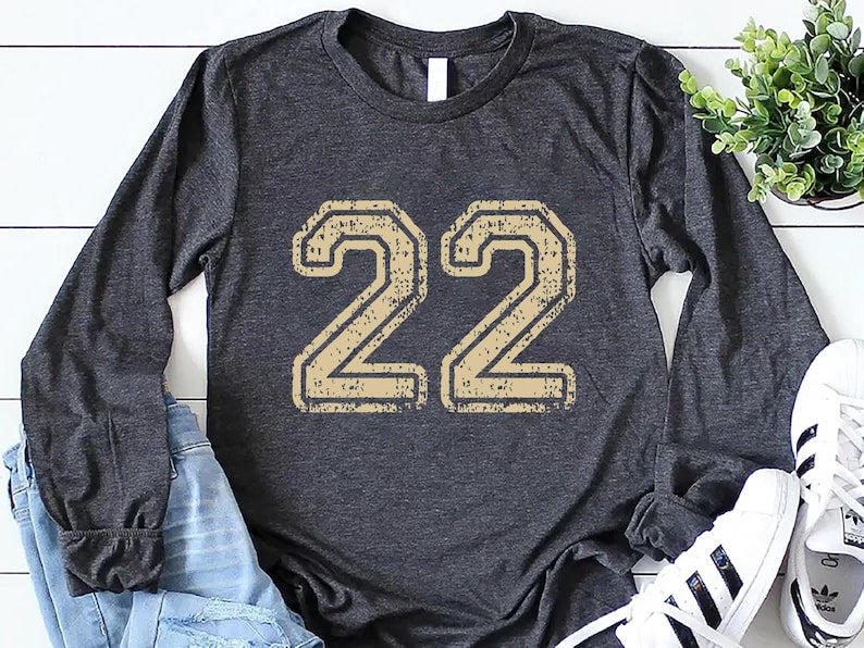 Custom Football Number Long Sleeve Shirt, Personalized College Football Long Sleeve Shirt