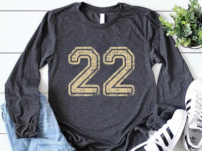 Custom Football Number Long Sleeve Shirt, Personalized College Football Long Sleeve Shirt