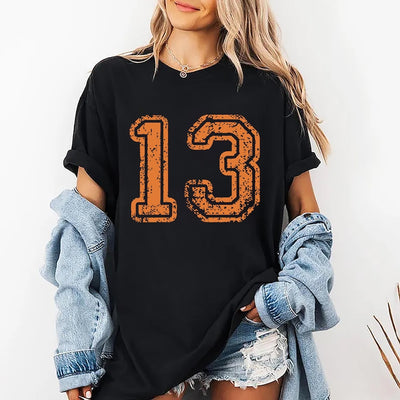 Custom Football Number Short Sleeve Shirt, Personalized College Football Tee, Game Day Team Number Short Sleeve Shirt